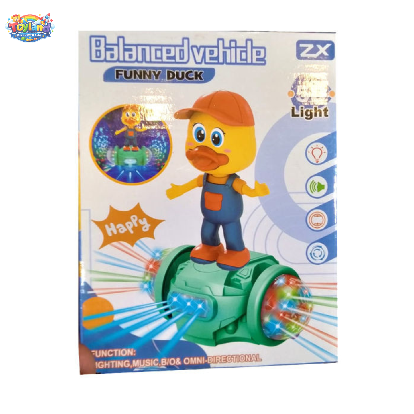 Funny Duck Balanced Vehicle Toy for Kids – 360° Rotating Musical Toy with 5D LED Lights & Sound