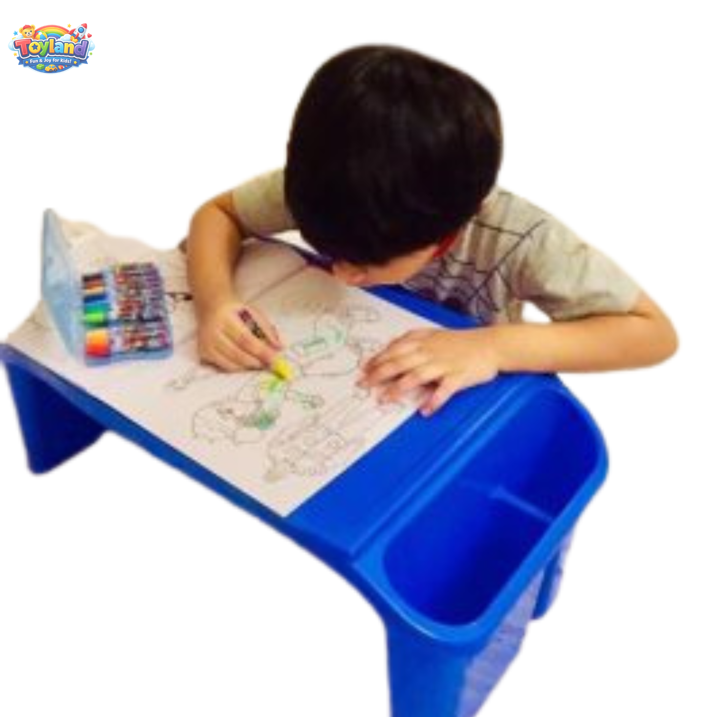 Kids’ 2-in-1 Multipurpose Study Table & Activity Desk – Available in Superhero (Spider-Man/Hulk) & Minions Editions – Portable Tablet Holder & Book Storage