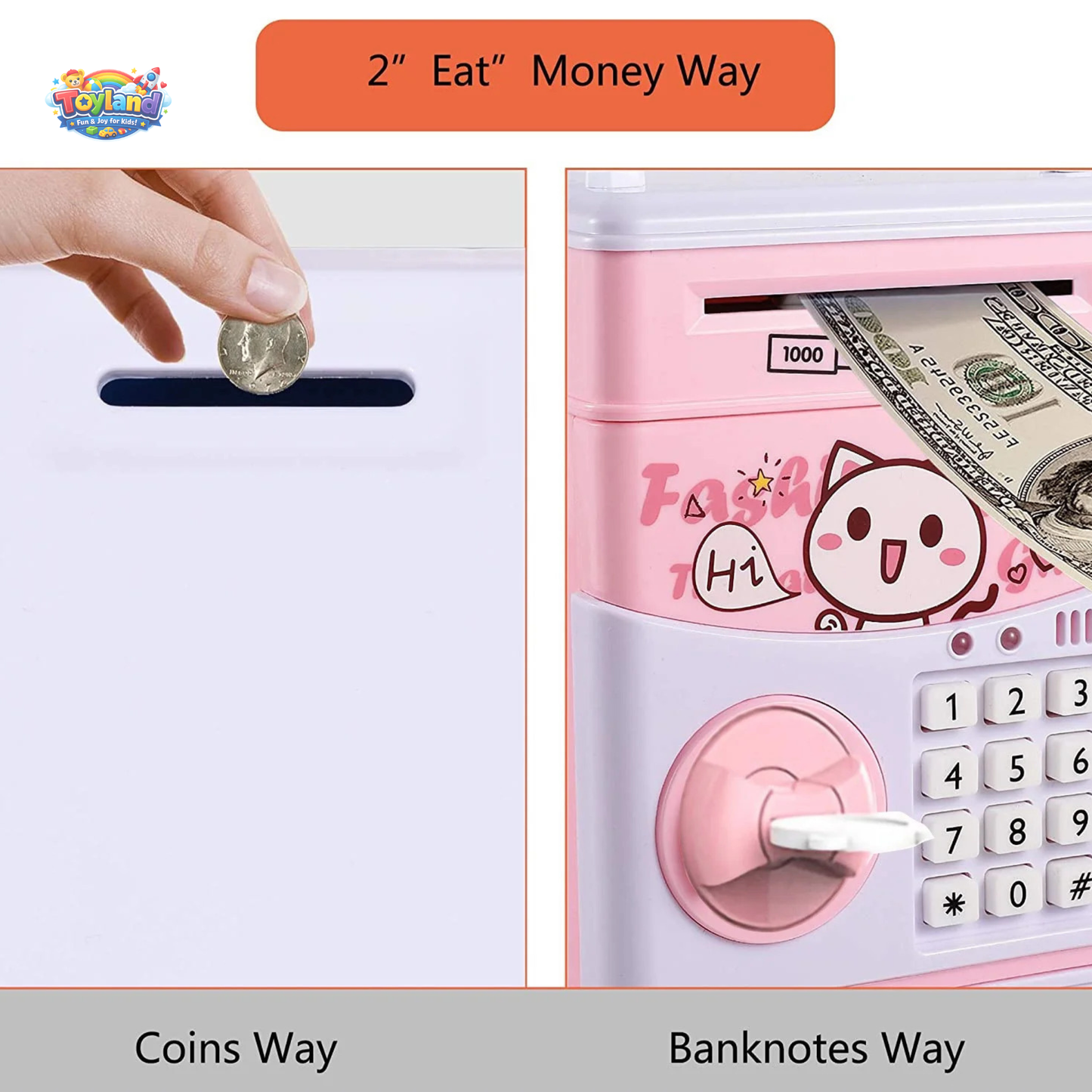 Musical Bear Treasure Safe – Electronic Money Box with Physical Key & Nursery Rhymes
