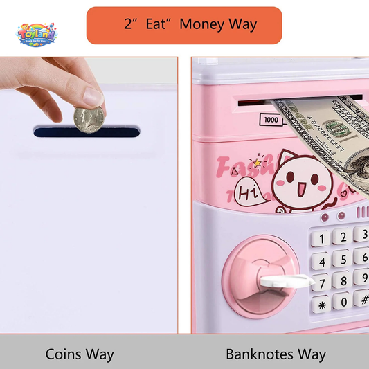 Musical Bear Treasure Safe – Electronic Money Box with Physical Key & Nursery Rhymes