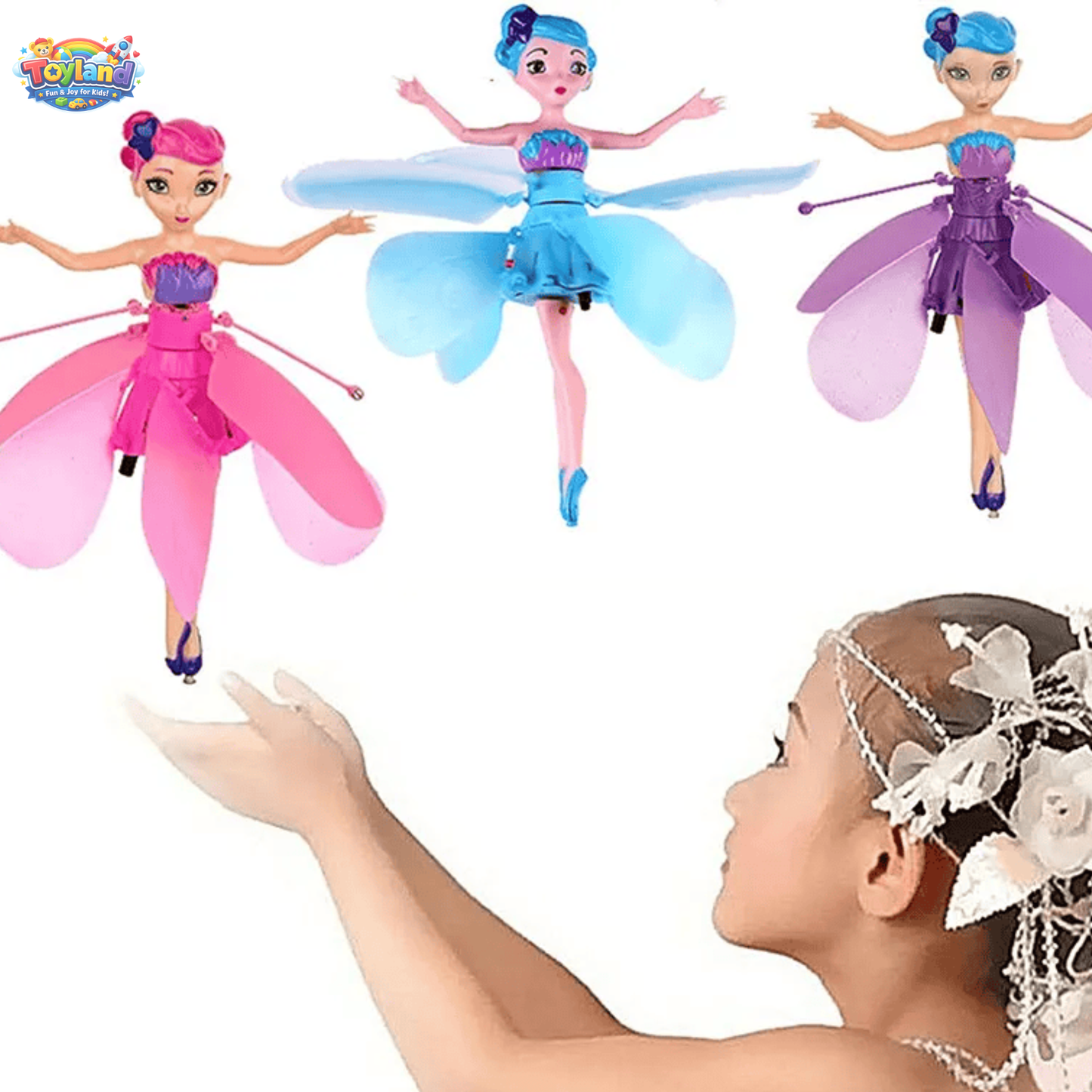 Magical Flying Fairy Doll for Girls – Hand Sensor Control Induction Flying Princess with LED Lights & USB Charging – Best Birthday Gift for Kids (Ages 6+)