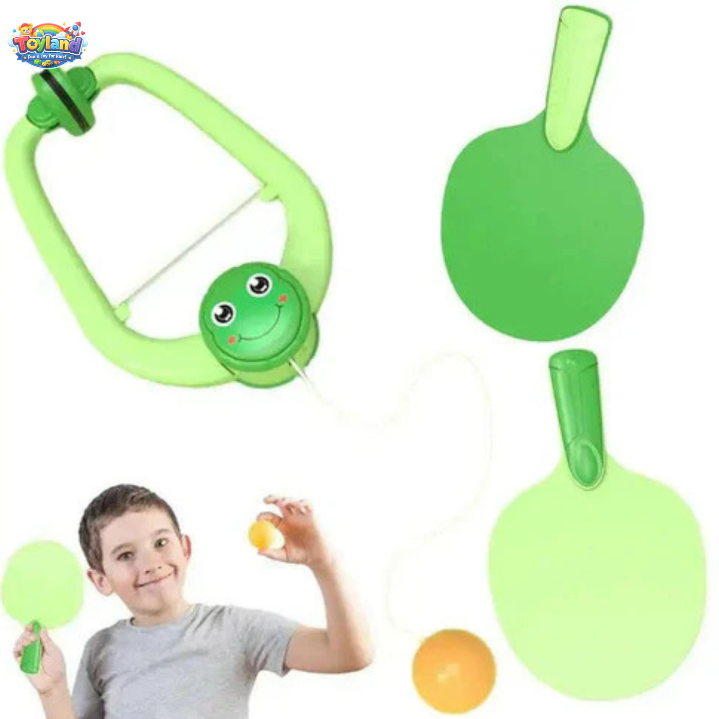 Indoor Hanging Table Tennis Trainer for Kids – Portable Self-Training Ping Pong Set with 2 Rackets & 5 Balls
