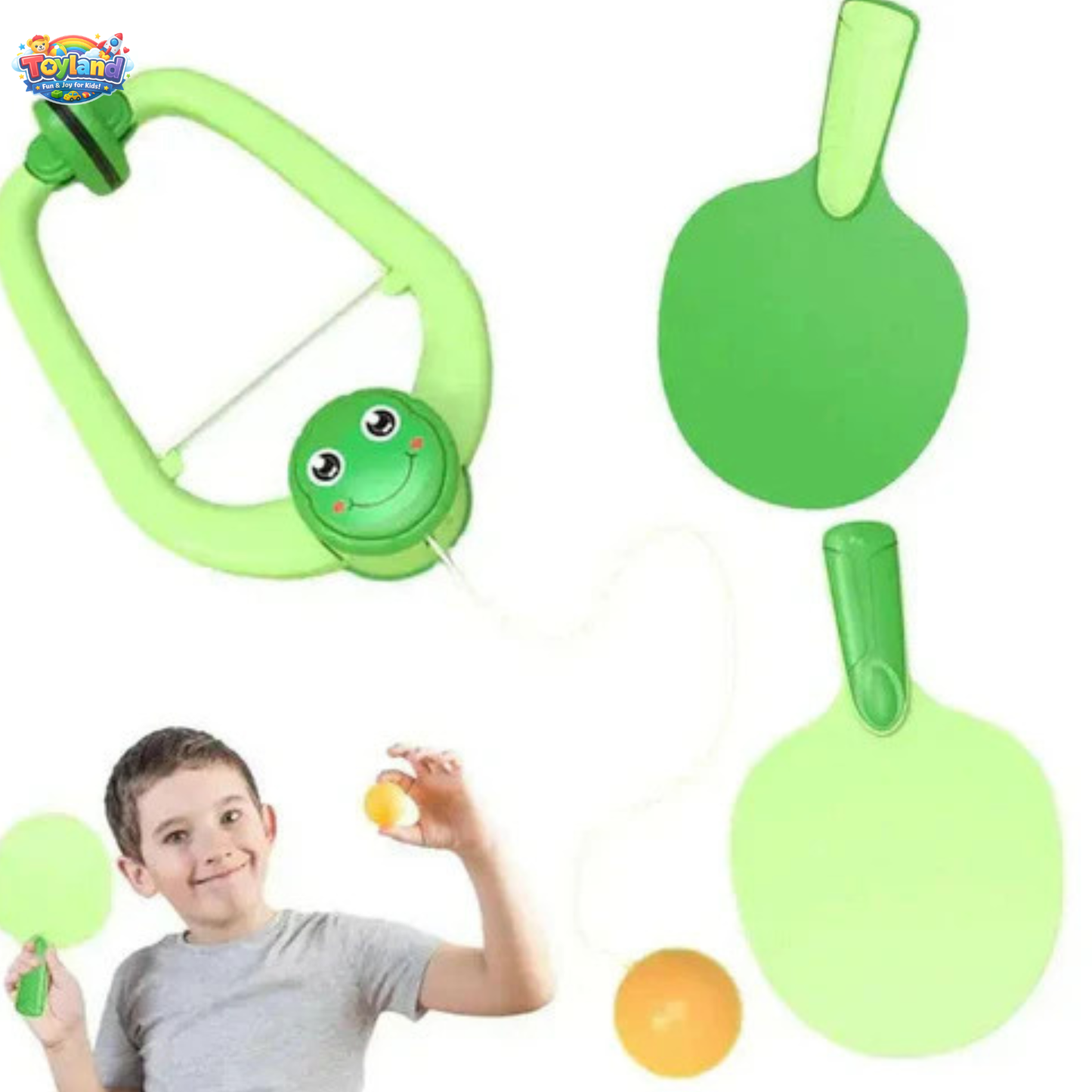 Indoor Hanging Table Tennis Trainer for Kids – Portable Self-Training Ping Pong Set with 2 Rackets & 5 Balls