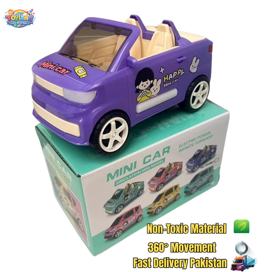 Happy Mini Electric Simulation Toy Car for Kids with 360° Bump-and-Go, 5D Flashing Lights, and Music – Best Gift for Toddlers (Ages 3+)