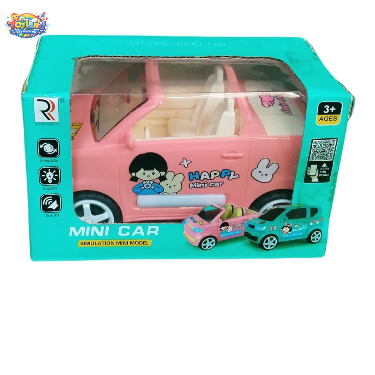 Happy Mini Electric Simulation Toy Car for Kids with 360° Bump-and-Go, 5D Flashing Lights, and Music – Best Gift for Toddlers (Ages 3+)