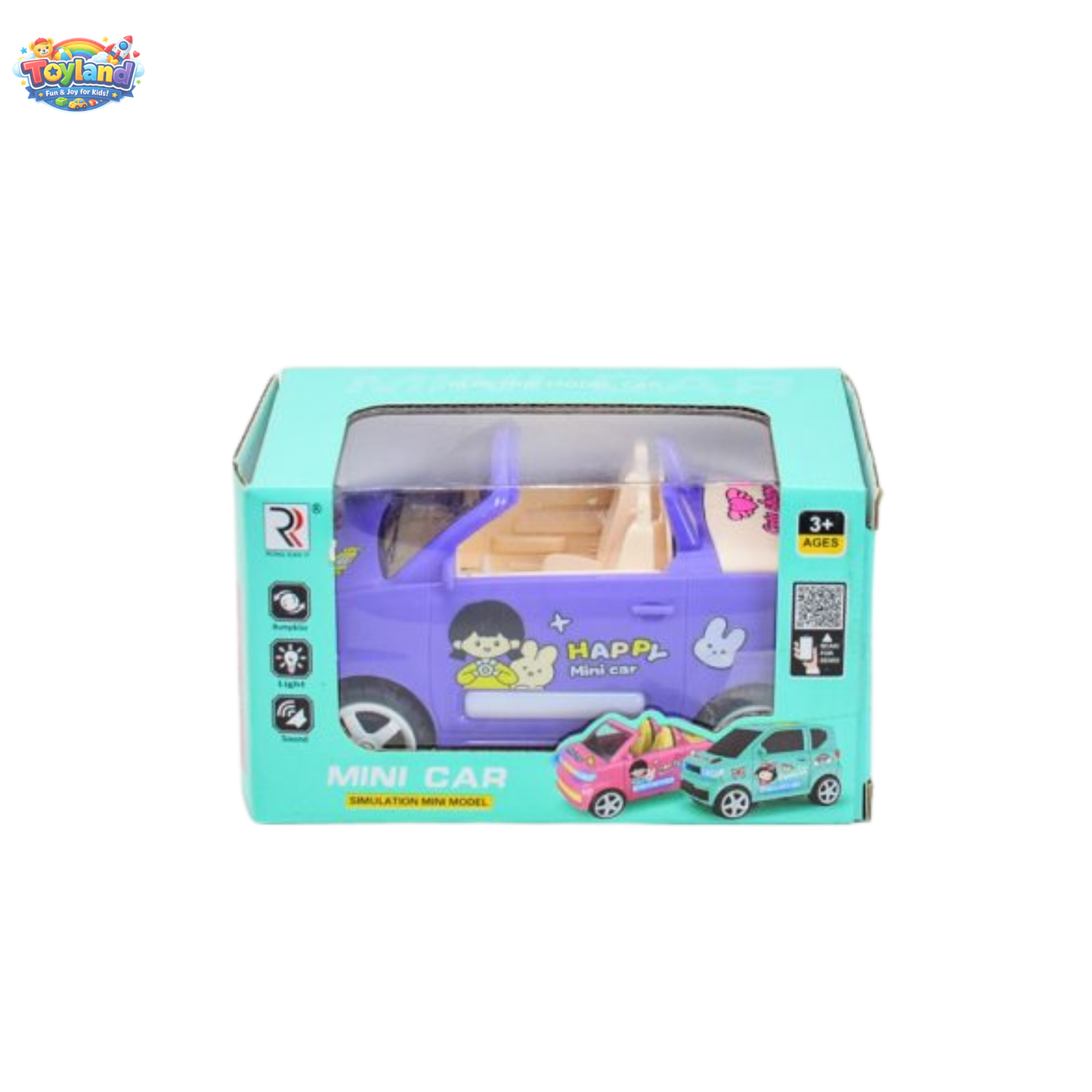 Happy Mini Electric Simulation Toy Car for Kids with 360° Bump-and-Go, 5D Flashing Lights, and Music – Best Gift for Toddlers (Ages 3+)