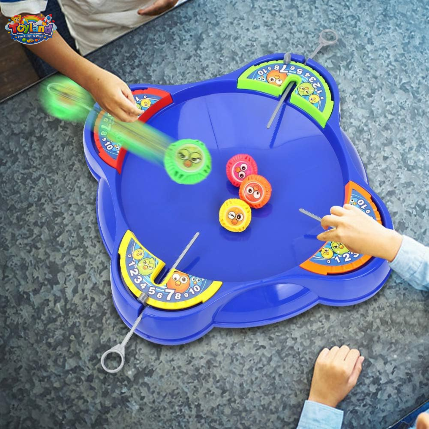 Ultimate Spinning Top Battle Arena Game Set – 4-Player Multiplayer Battle Board with Gyro Tops & Launchers – Action-Packed Competitive Toy for Kids Boys & Girls