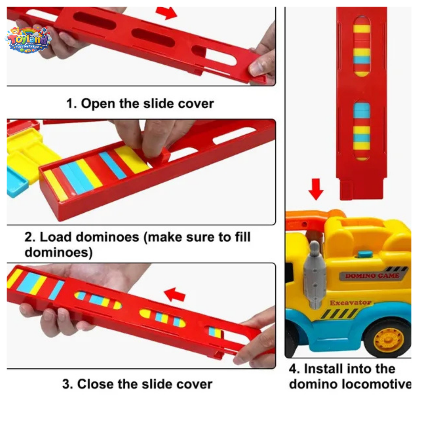 Automatic Domino Laying Toy Train Set – Electric Educational Toy with 60 Pcs & Lights